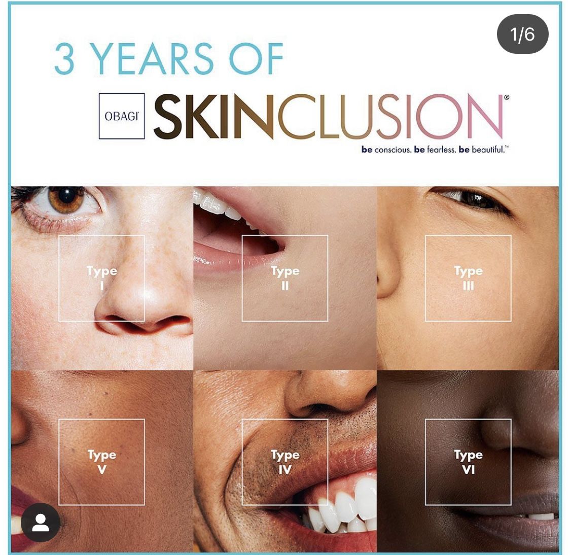 Instagram post: Skin-type grid shows inclusivity idea