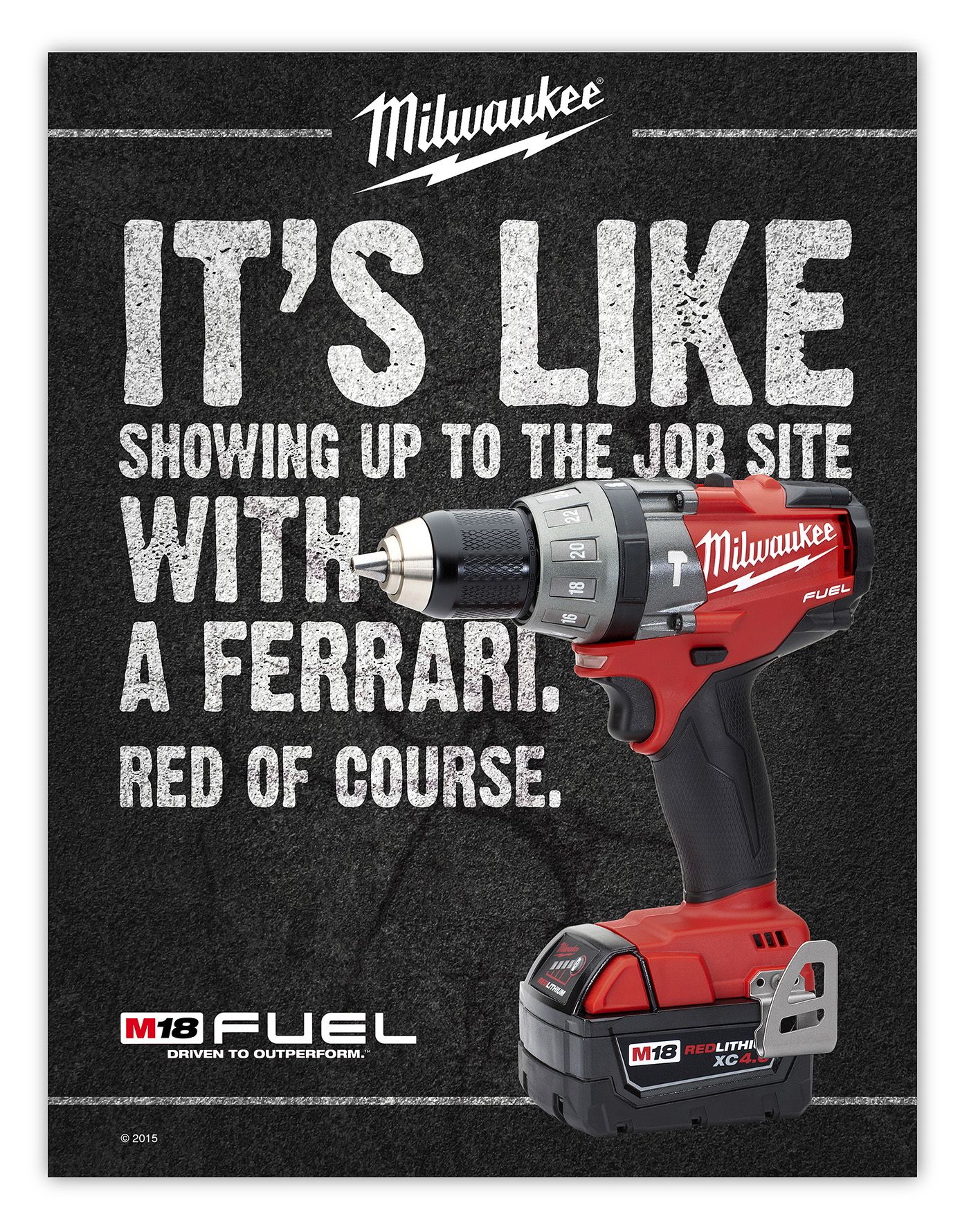 Instagram post: Ferrari performance pun sells the drill