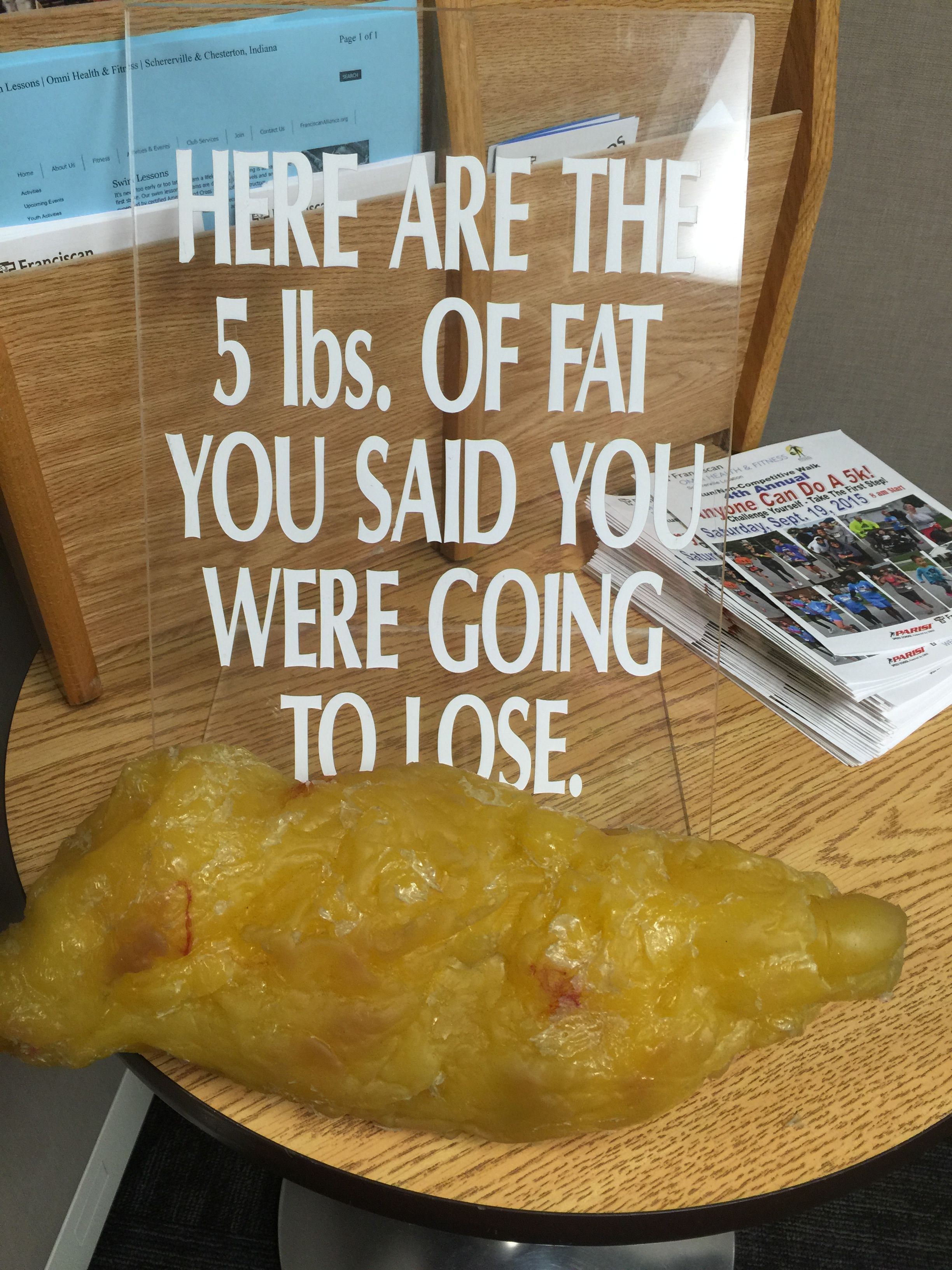Instagram post: Literal fat-weight visualizes the claim
