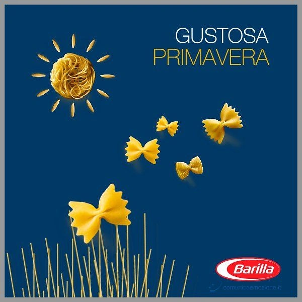 Instant Noodles & Pasta Brands creative ad: Pasta shapes become spring flowers