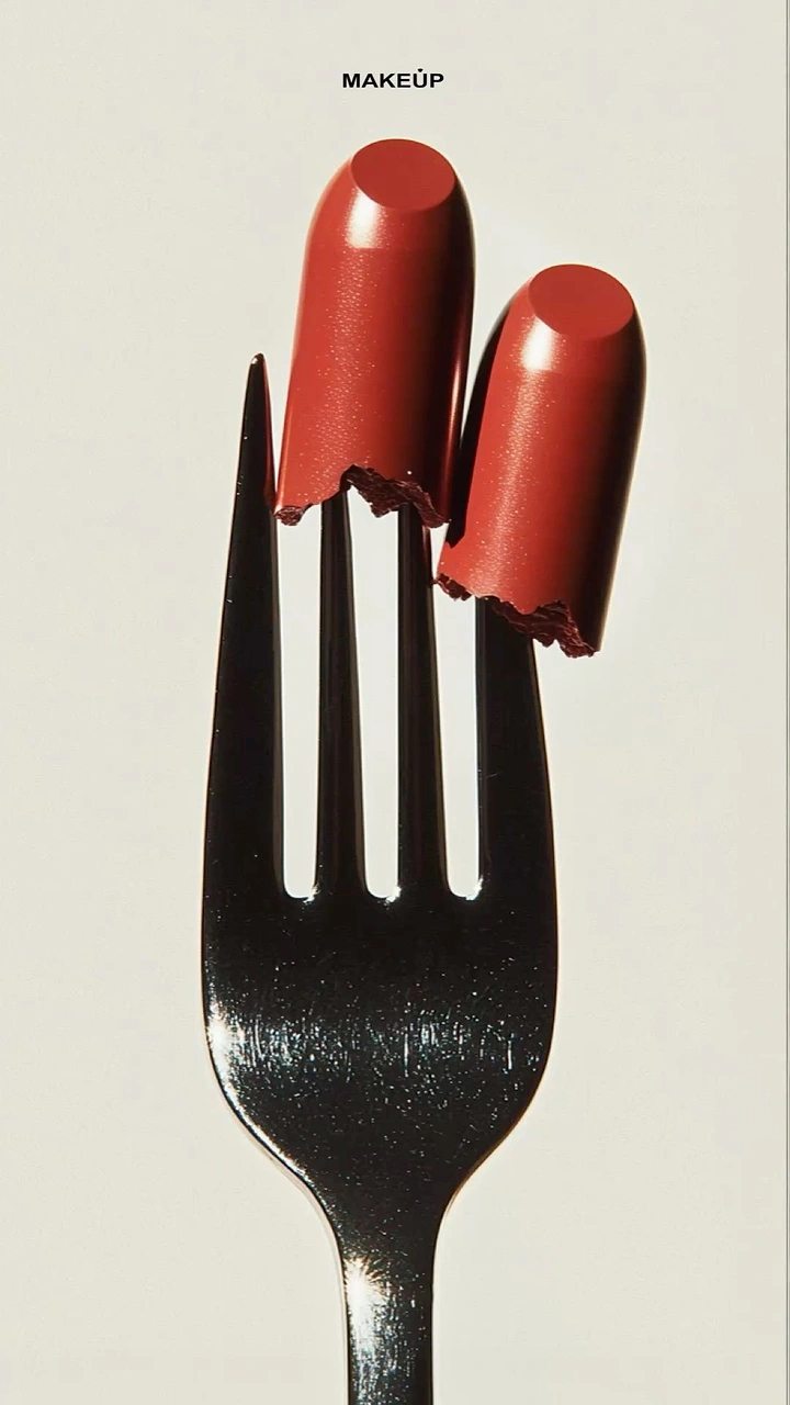 Makeup & Beauty Academies creative ad: Fork turns lipsticks into unexpected utensils