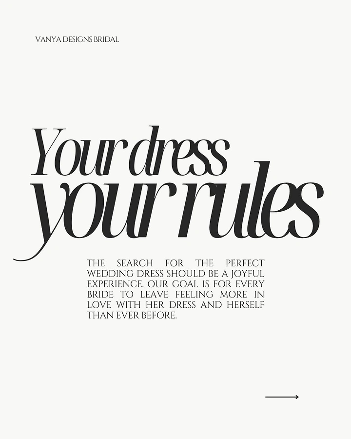 Bridal Wear & Wedding Dresses creative ad: Bold empowerment copy drives fashion concept