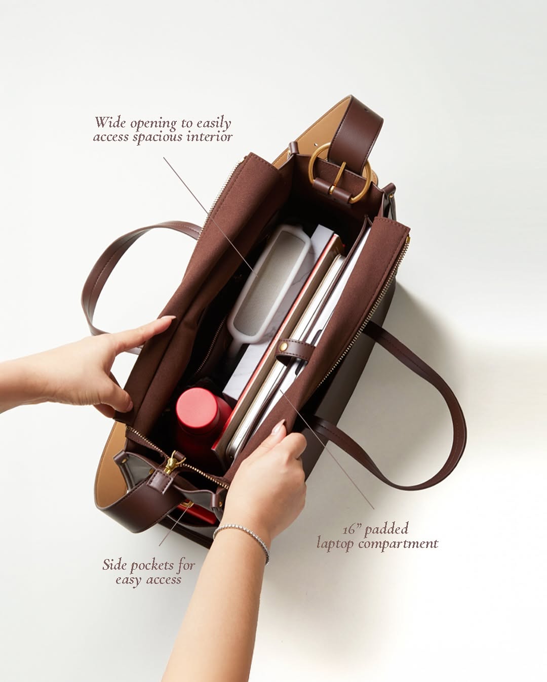 Instagram post: Bag becomes labeled travel command center, slide 3