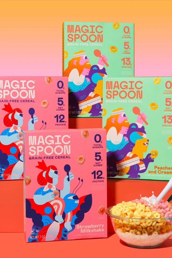 Breakfast Cereals & Oats creative ad: Colorful packaging becomes pop-art world