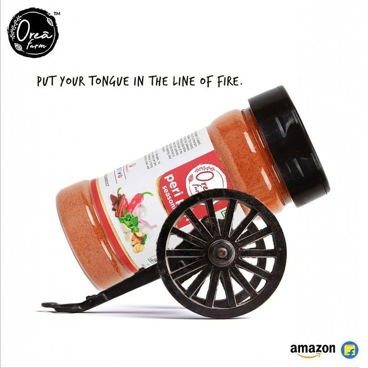 Spices & Masala Brands creative ad: Spice jar as cannon, line of fire