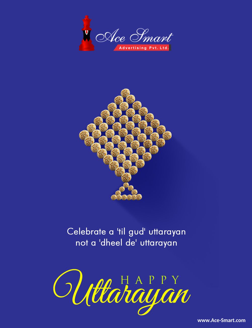 Kite shape built from sesame til laddoos