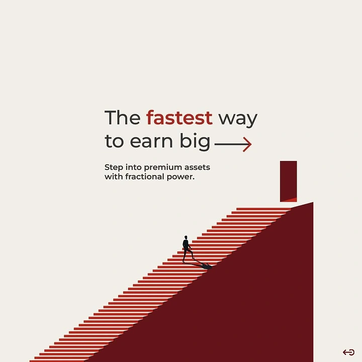 Stock Brokers & Investing creative ad: Silhouetted man climbing a red staircase to a door