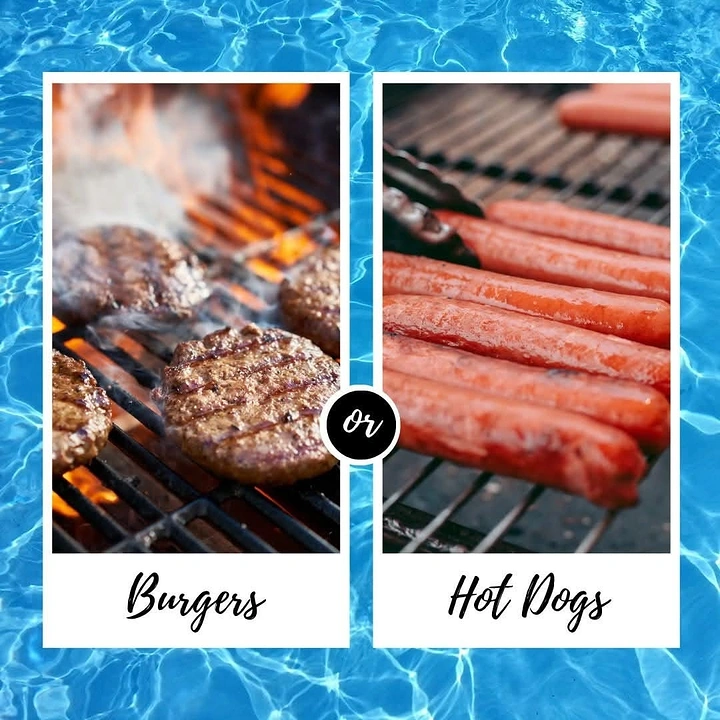 BBQ & Grill Restaurants creative ad: Poolside card composition makes products memorable