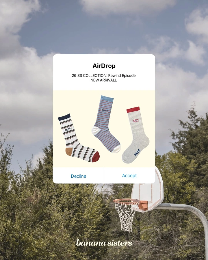 Socks Brands creative ad: AirDrop interface becomes collection reveal