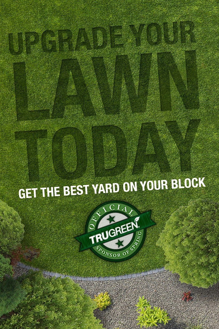 Landscaping & Gardening creative ad: Headline carved into lawn grass texture