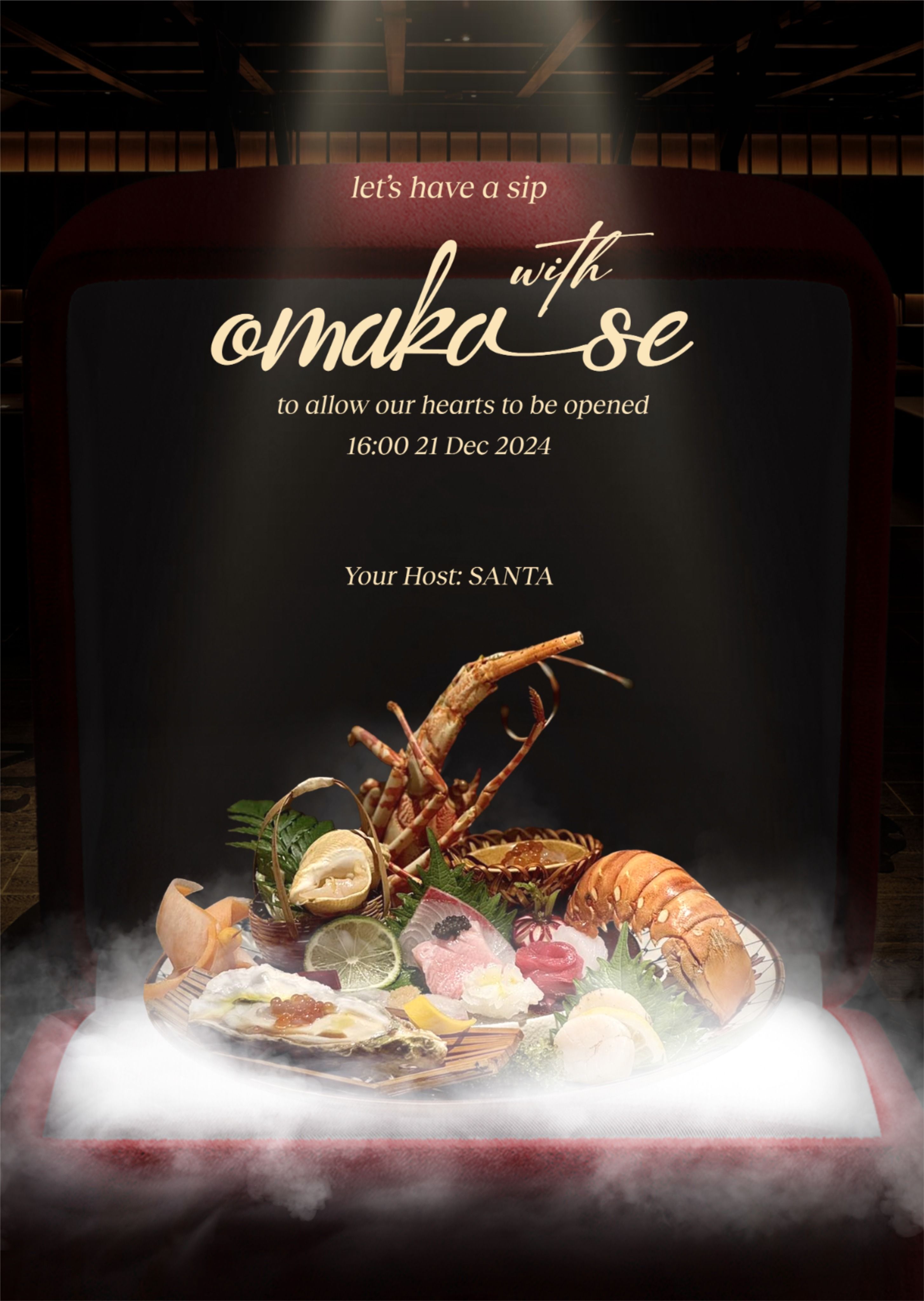 Story: Omakase poster uses seafood-related wordplay