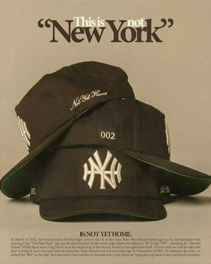 Hats & Caps creative ad: Clever typographic play on iconic city logo