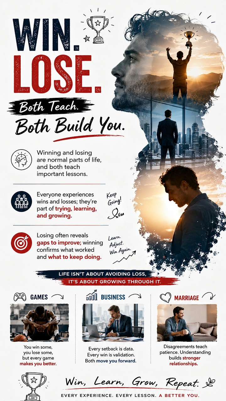 Life & Business Coaches creative ad: Win-loss coaching visual narrative