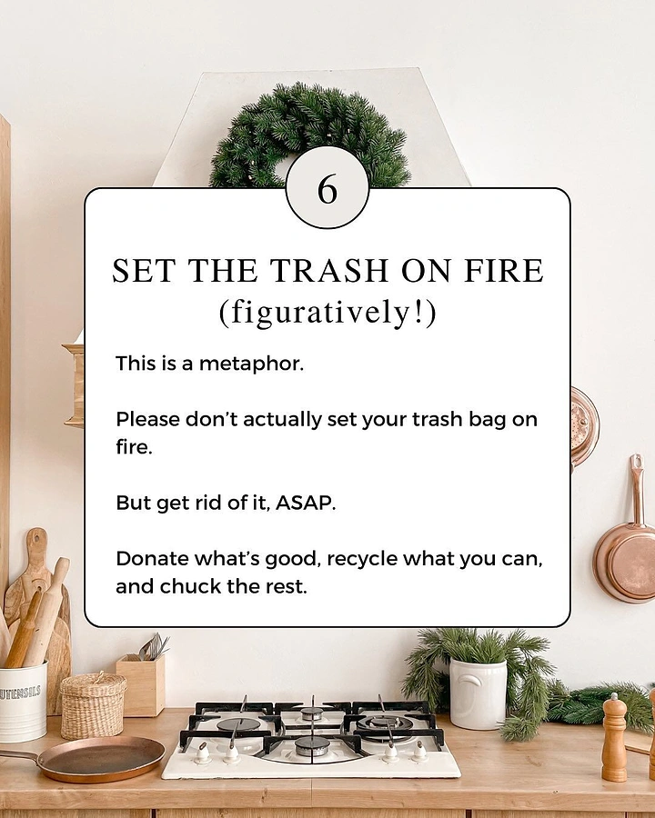 Junk Removal creative ad: Witty trash-fire metaphor with advice