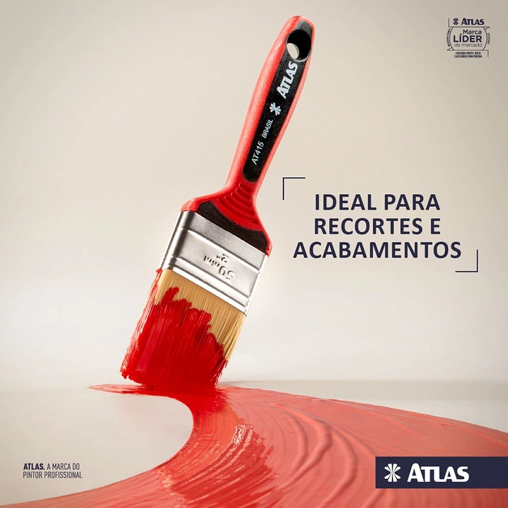 Creative ad: Red paintbrush sweeping a glossy wave of red paint