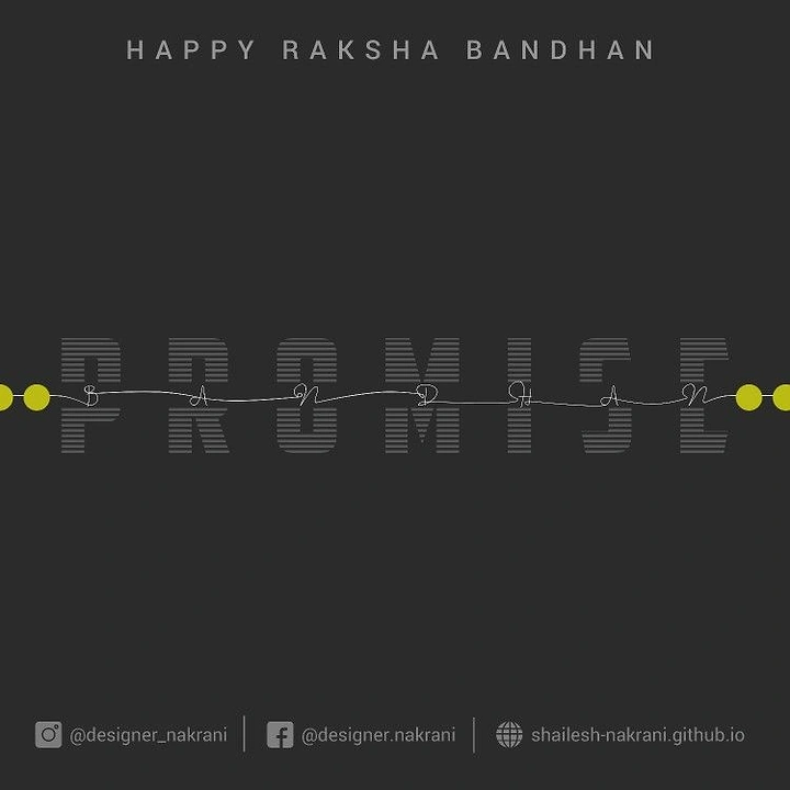 Raksha Bandhan creative ad: 'PROMISE' typography built as rakhi thread