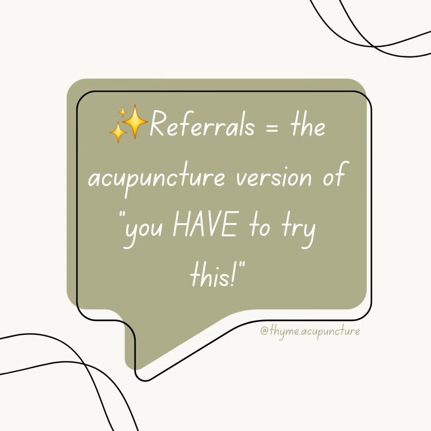 Instagram post: Witty referral speech-bubble concept