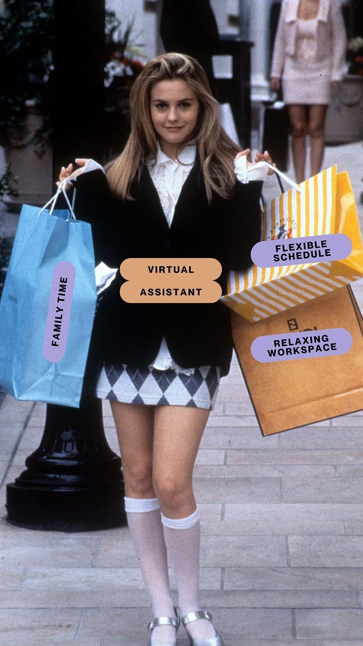 Virtual Assistant Services creative ad: Shopping haul visualizes service benefits