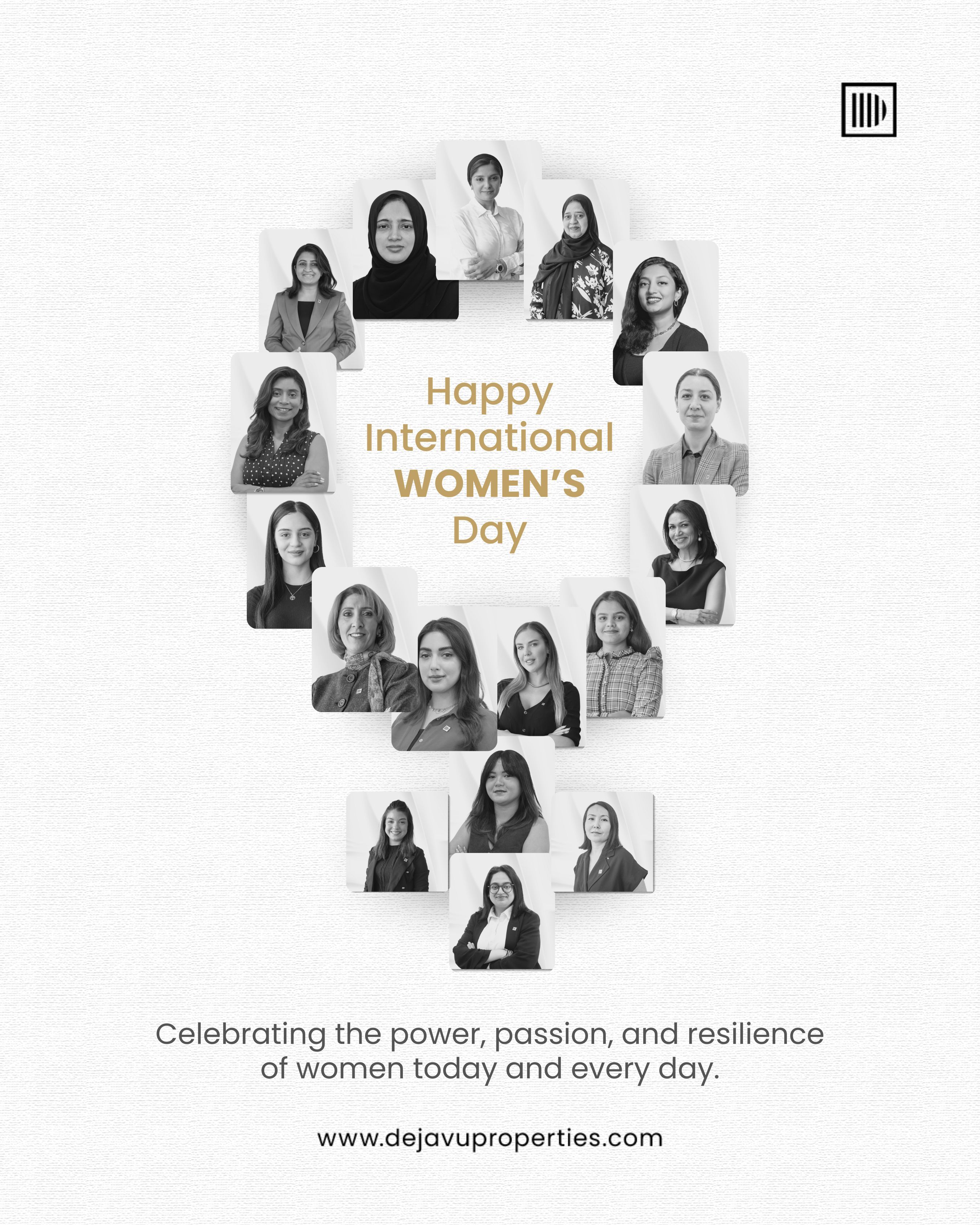 Female team portraits arranged into a Venus symbol