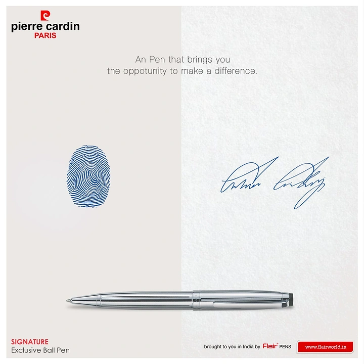 Pens & Writing Instruments creative ad: Fingerprint and signature suggest identity