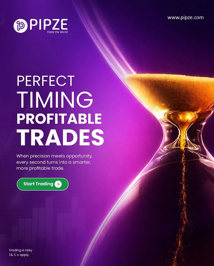 Stock Brokers & Investing creative ad: Glass hourglass with glowing golden sand streaming through