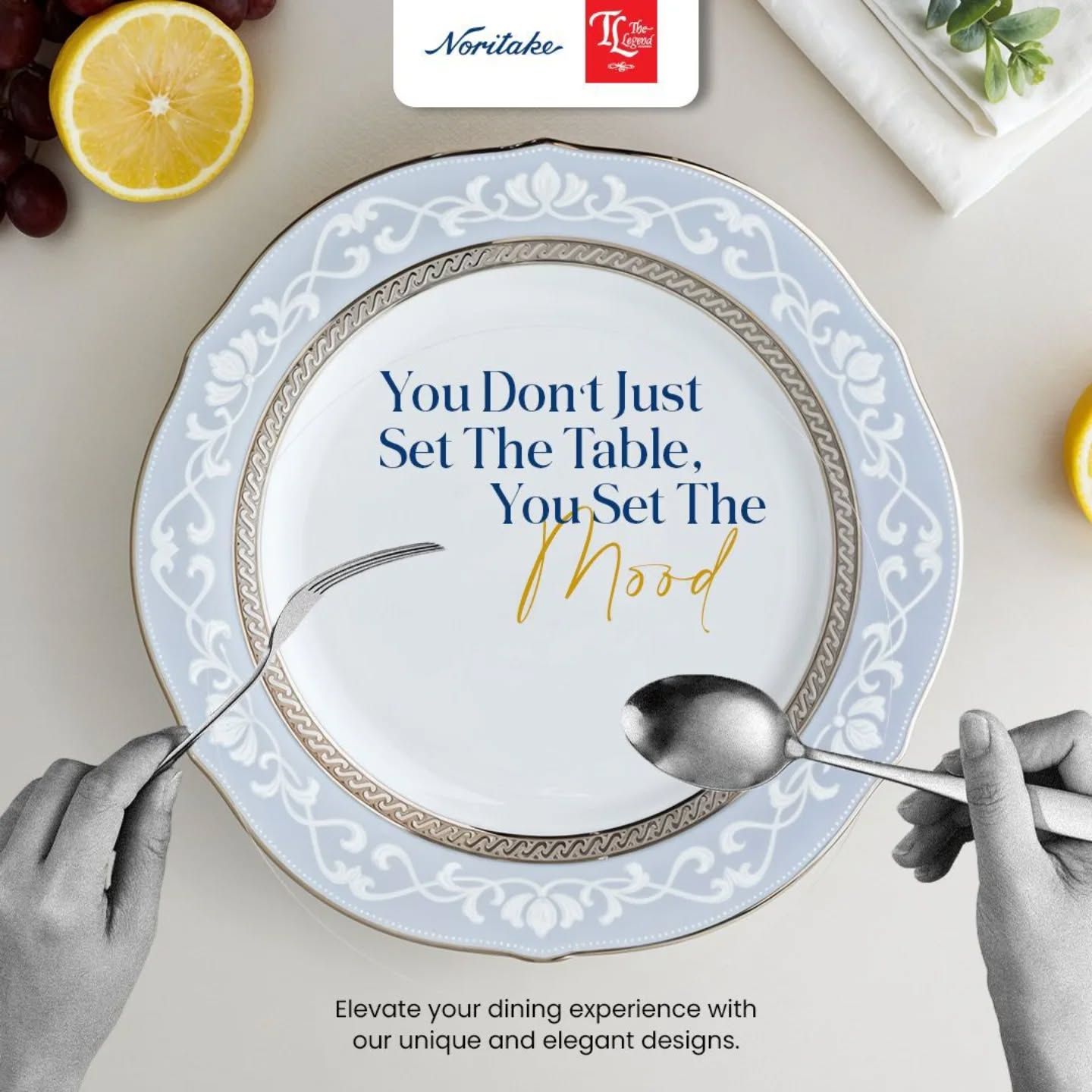 Instagram post: Mood-setting copy turns plate into message