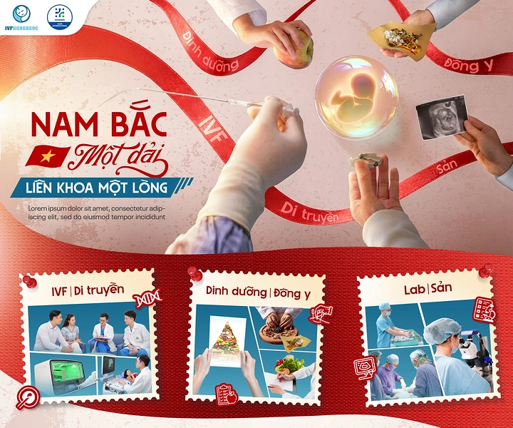 IVF & Fertility Clinics creative ad: Ribbon and stamp collage, distinctive craft