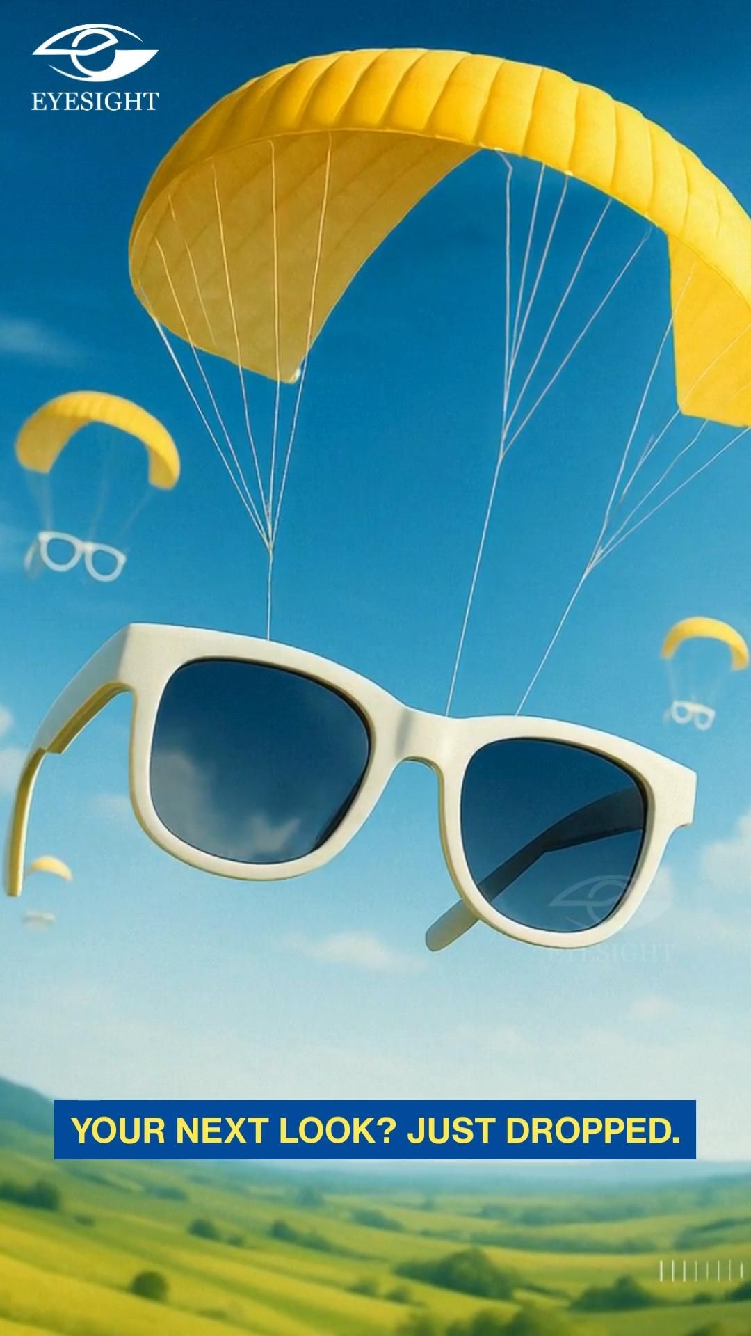 Story: Sunglasses parachute drop, 'just dropped' pun