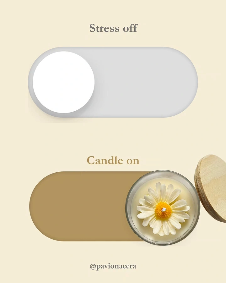 Candles & Home Fragrance creative ad: UI toggle switches with a daisy candle jar as the switch knob