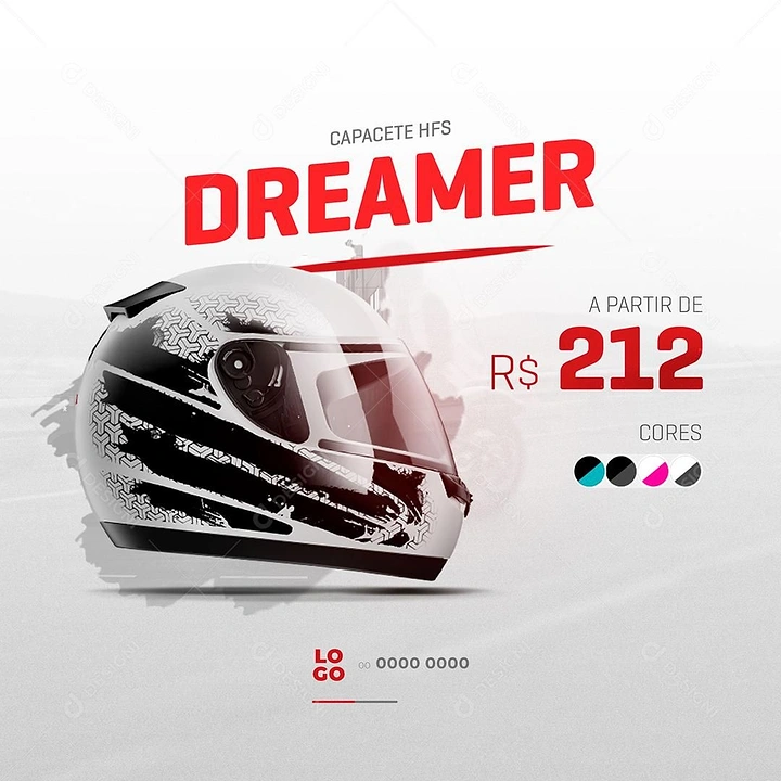 Helmets & Riding Gear creative ad: Dreamer copy meets paint-splattered helmet