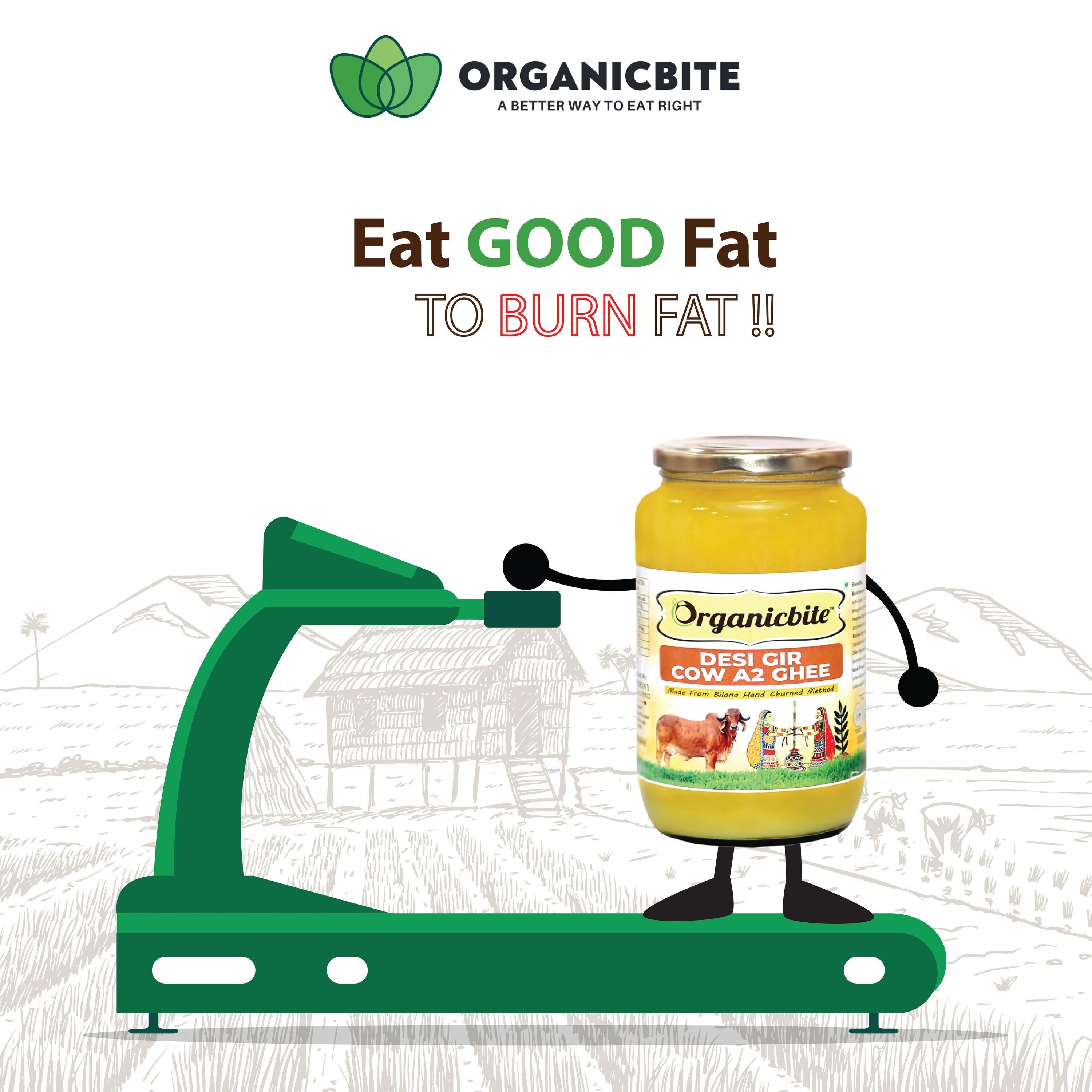 Instagram post: Ghee jar running on treadmill