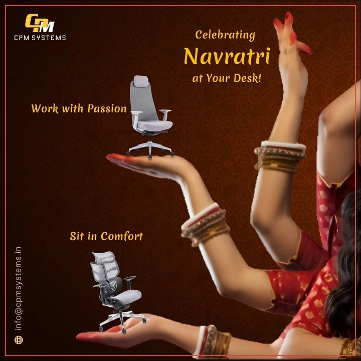 Navratri creative ad: Dancing bangled hands hold office chairs