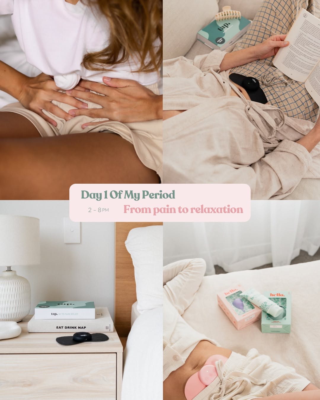 Instagram post: Pain-to-relaxation visual transformation