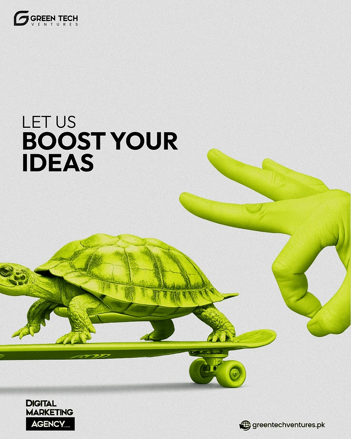 Agency creative ad: Turtle on skateboard pushed: boosting ideas