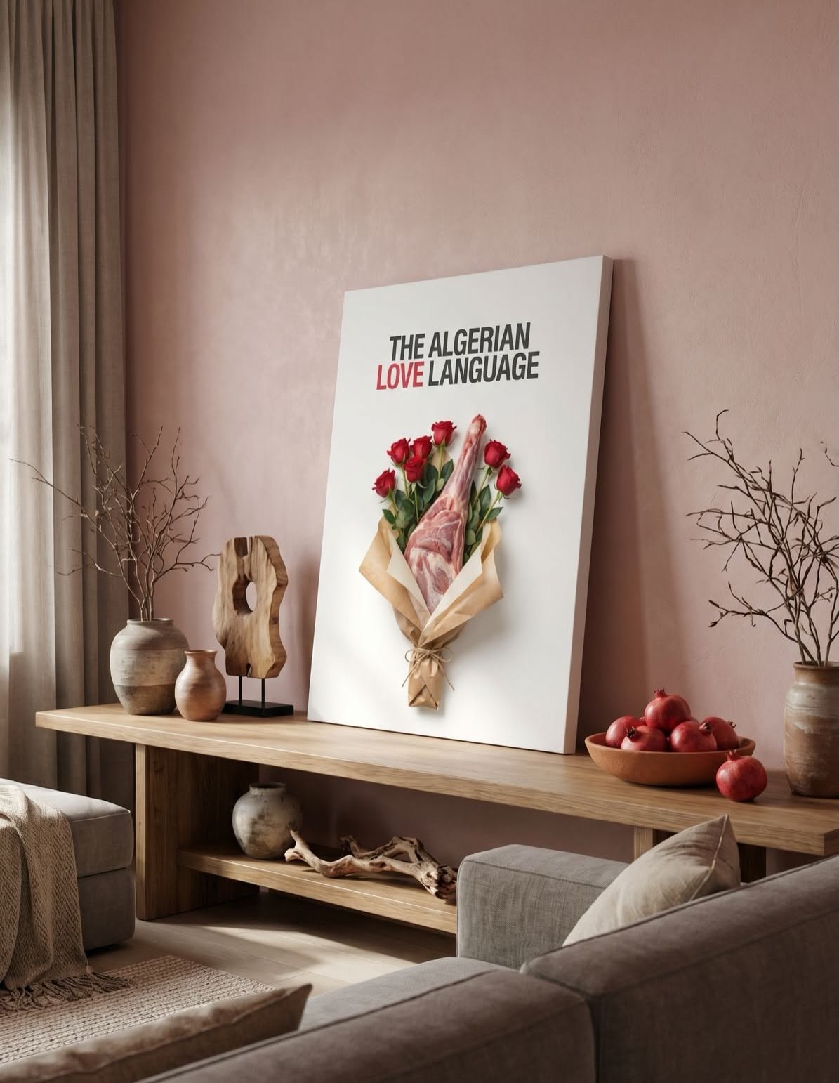 Valentine's Day Instagram post: Raw lamb leg wrapped as a rose bouquet, slide 2