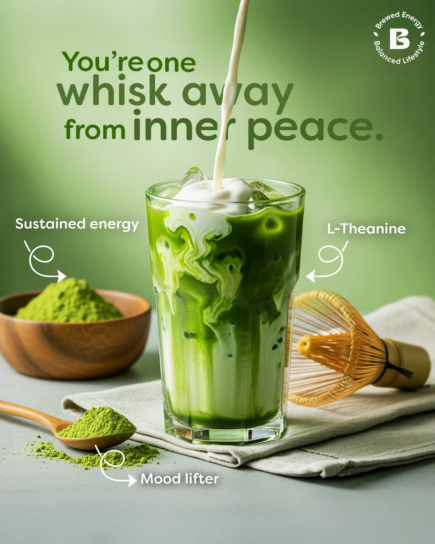 Instagram post: Whisk away pun on matcha