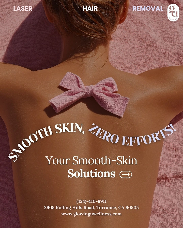 Skin & Cosmetic Clinics creative ad: Bow on bare back, gift of smoothness