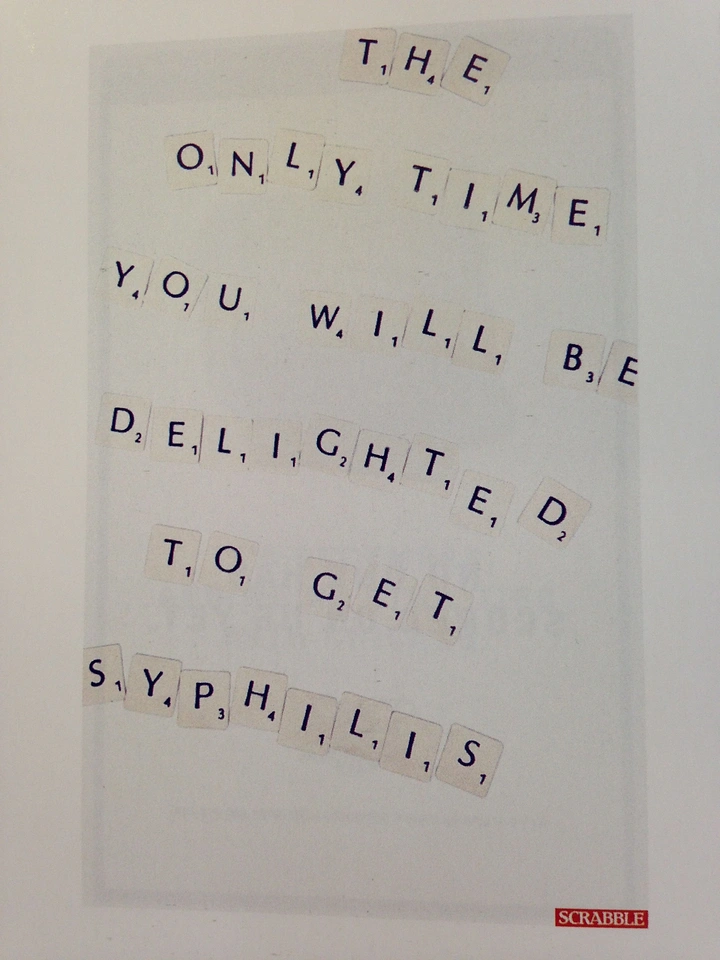 Board Games & Game Cafes creative ad: Scrabble tiles deliver witty promise