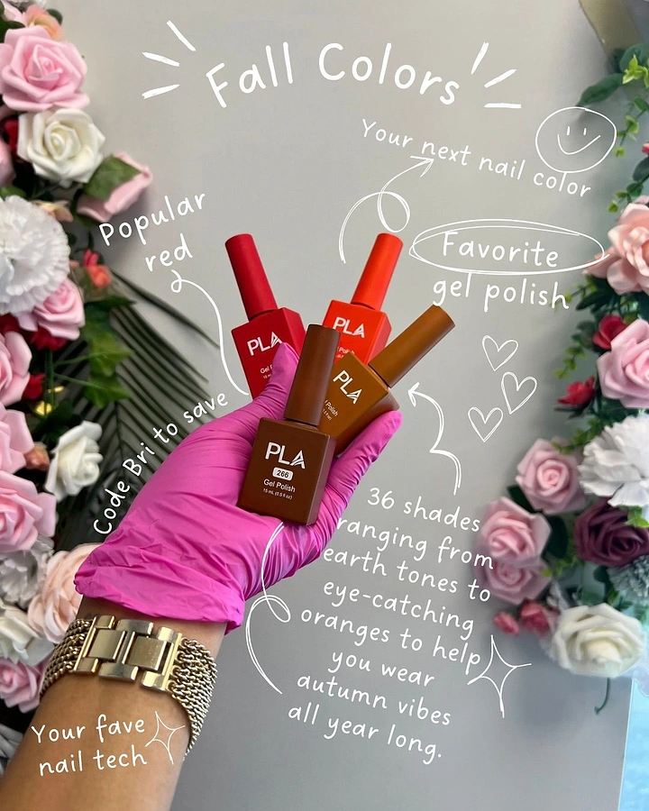 Nail Salons creative ad: Hand-drawn annotations explain fall colors