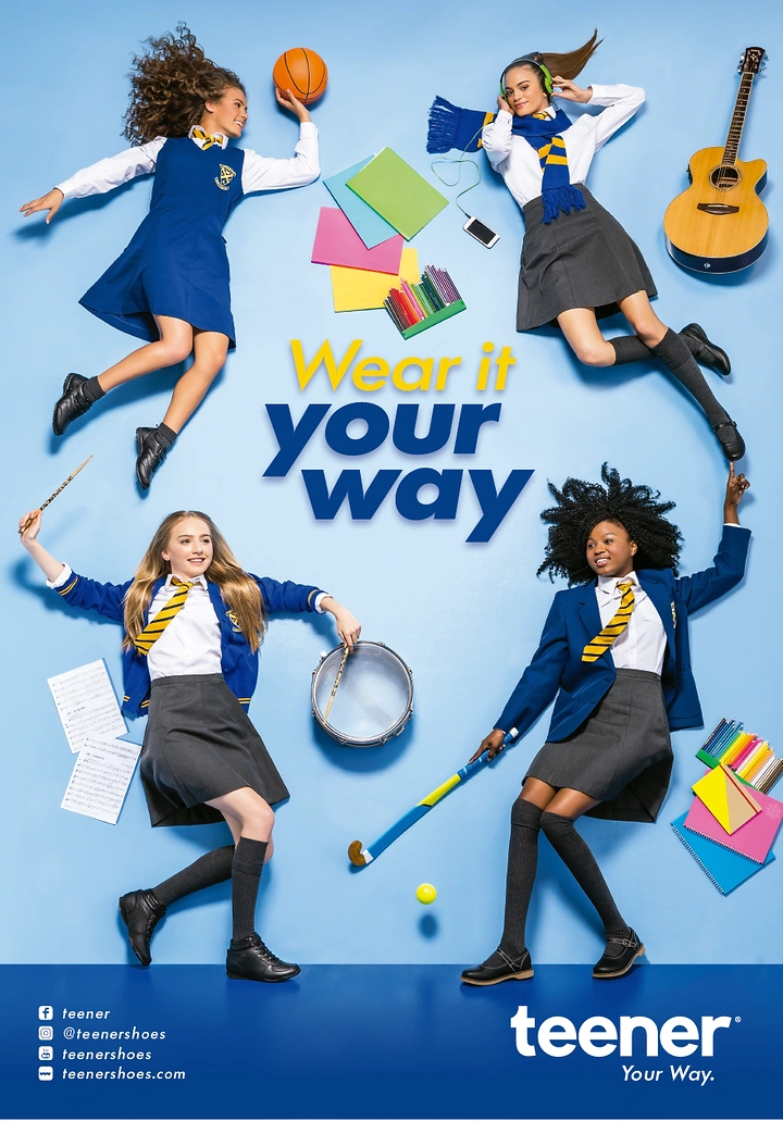 Schools & School Admissions creative ad: Expressive uniform flatlay, “wear your way”