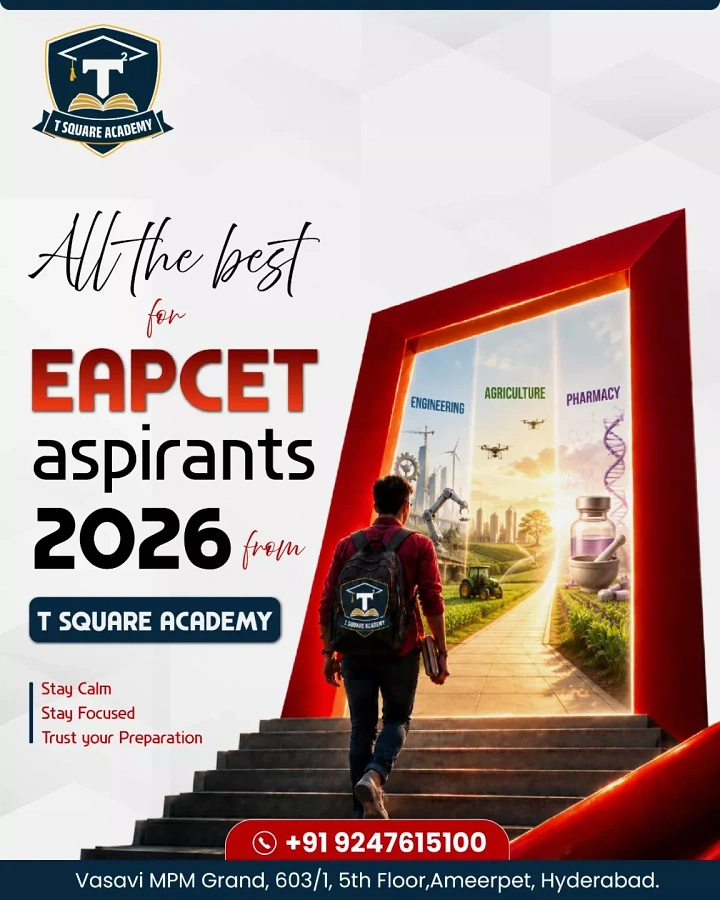 Test Prep & Exam Coaching creative ad: Student enters future through subject doorway