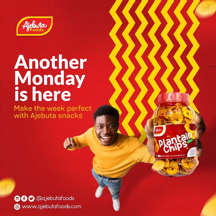 Snacks & Namkeen Brands creative ad: Monday-mood hook, zigzag top-down shot