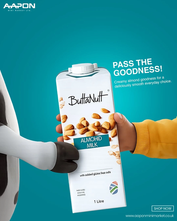 Dairy Brands creative ad: Cow hoof passes almond milk