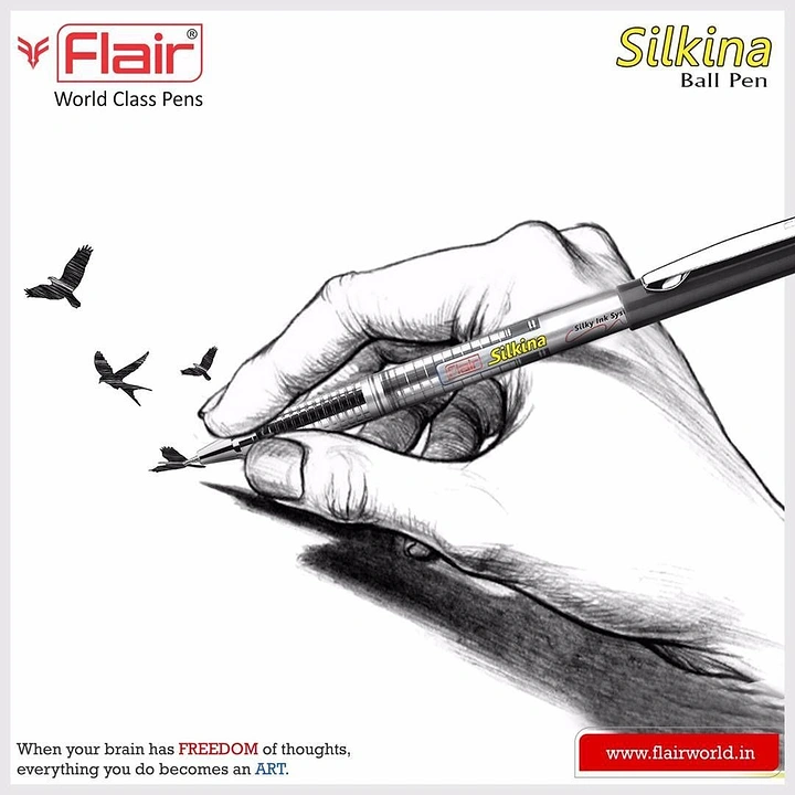 Pens & Writing Instruments creative ad: Illustration extends the writing message