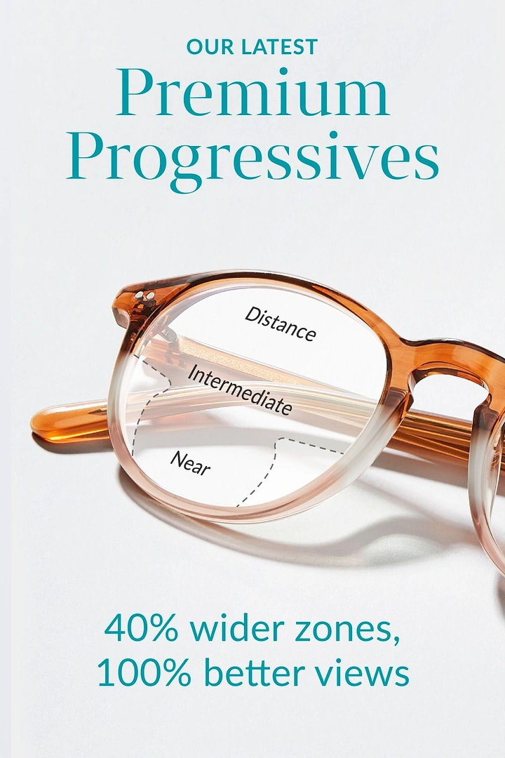 Opticians & Eye Care creative ad: Lens zones labelled directly on lens