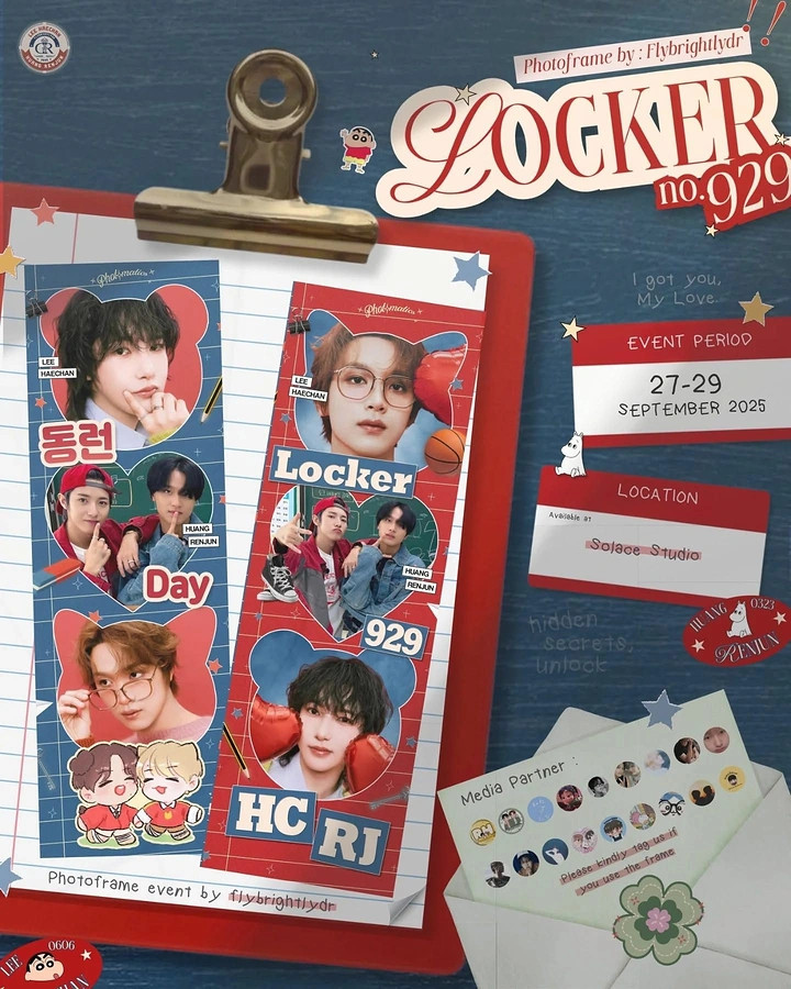 Photo Booth Rentals creative ad: Locker-themed photobooth event poster