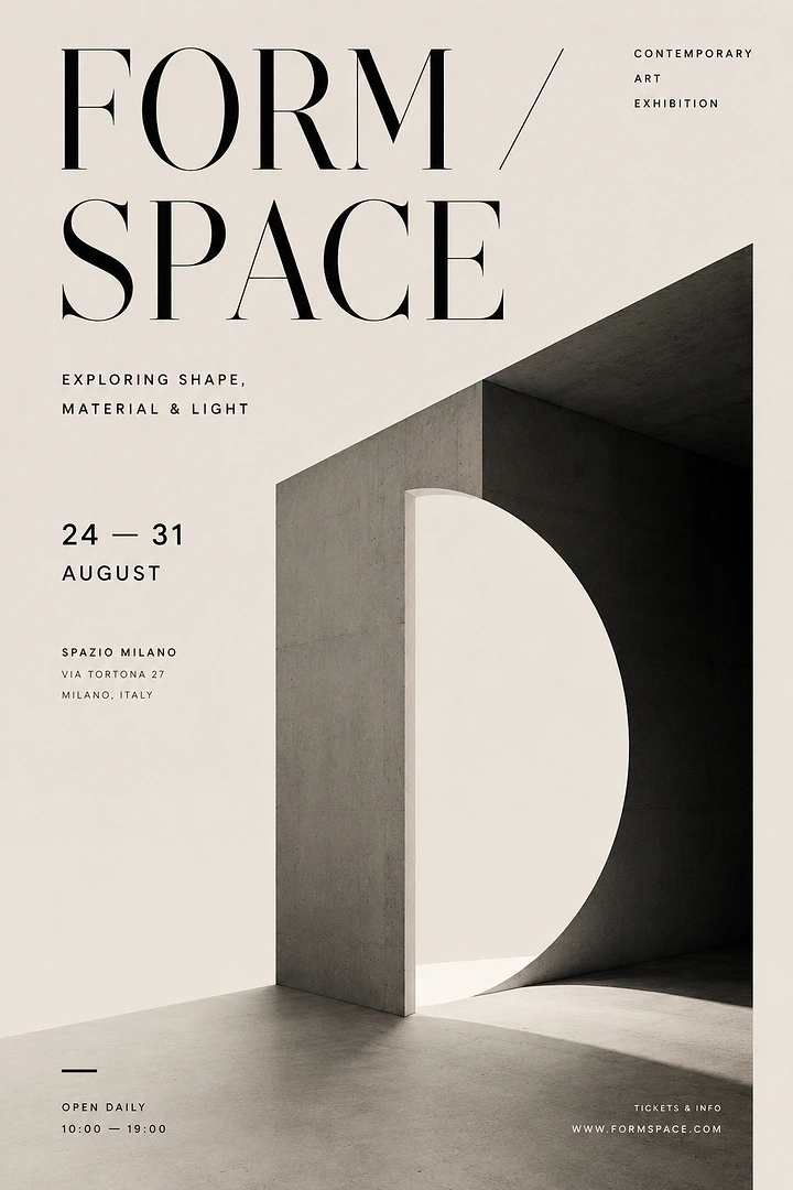 Museums & Art Galleries creative ad: Concrete architectural portal with a half-circle cutout