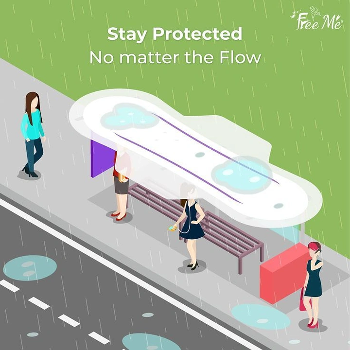 Period Care & Feminine Hygiene creative ad: Giant pad doubles as rain shelter