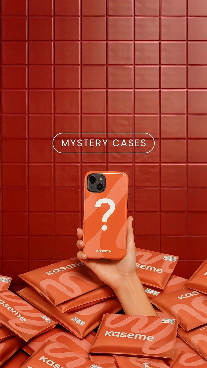 Phone Cases & Mobile Accessories creative ad: Mystery-case reveal with product staging
