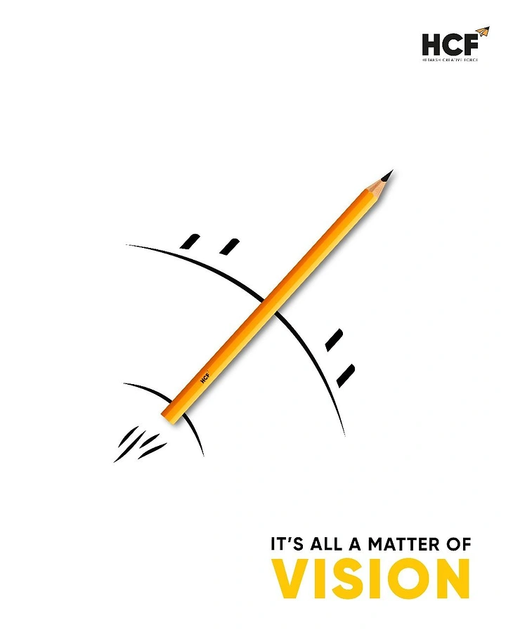Pens & Writing Instruments creative ad: Pencil trajectory supports vision message